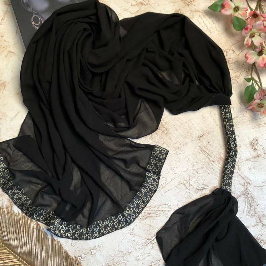 شال حریر مشکی