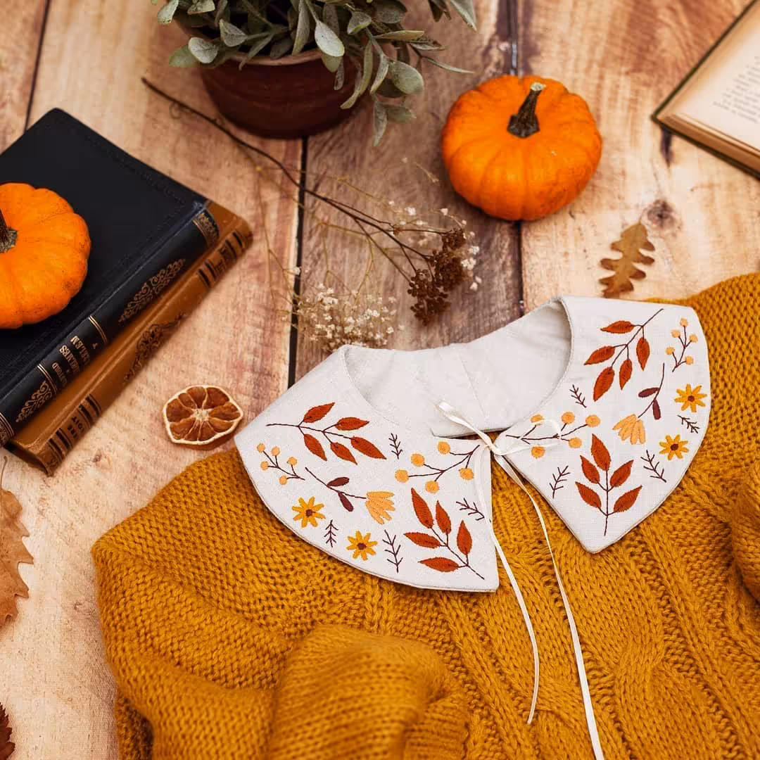 یقه فانتزی طرح پاییزی