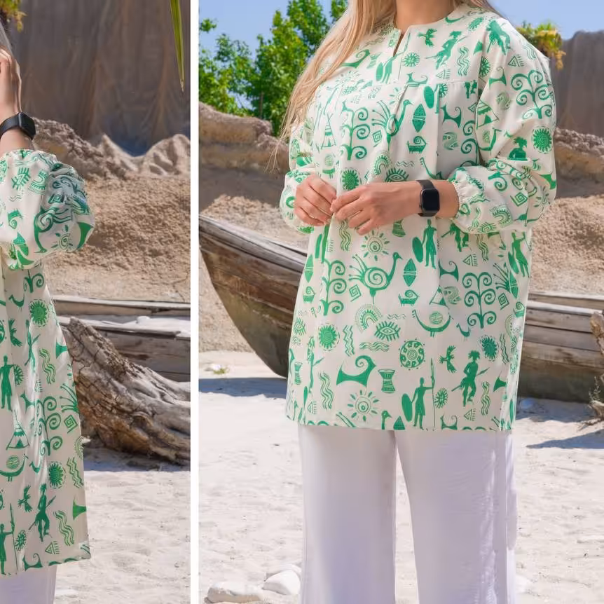 تونیک مانتویی بهارا سرخپوستی