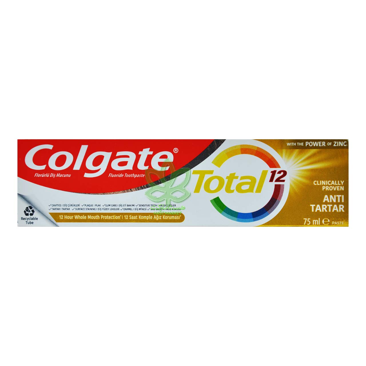 خمیر دندان کولگیت توتال 12 جلوگیری از تار تار دندان 75 میل - colgate