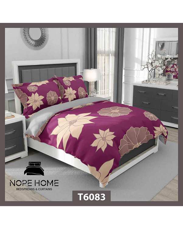 سرویس لحاف روتختی یک نفره 5 تکه نوپه هوم Nopehome طرح گل کد T6083