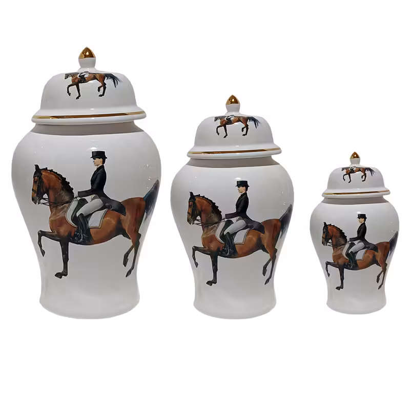 بانکه مدل جینجر جار طرح اسب MS05 مجموعه سه عددی