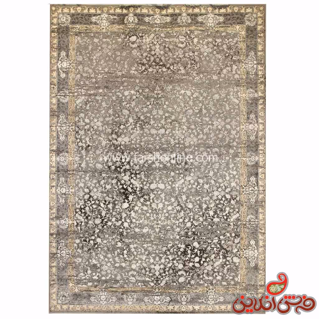 فرش زمرد مشهد برجسته طرح 24004 الماسی روشن