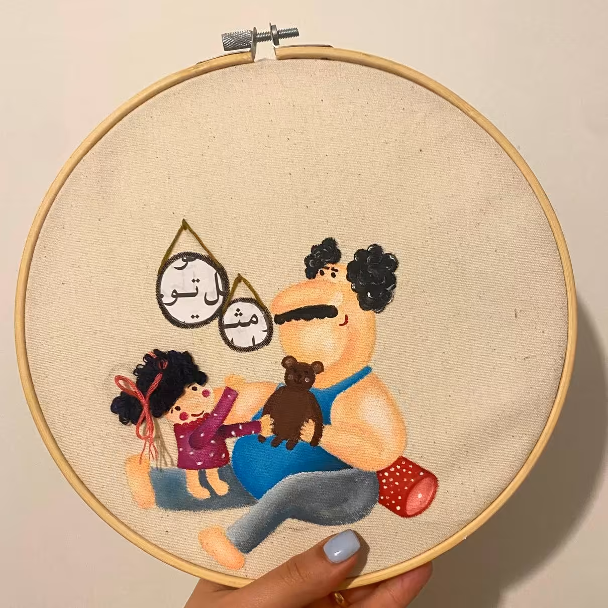 نقاشی رو پارچه بابای ملوک 2