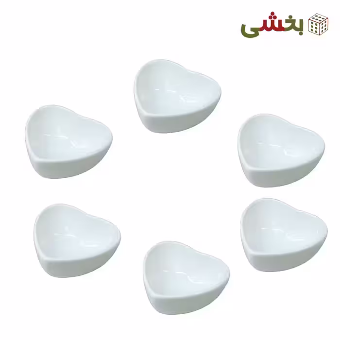 پیاله قلبی سفید 6 عددی