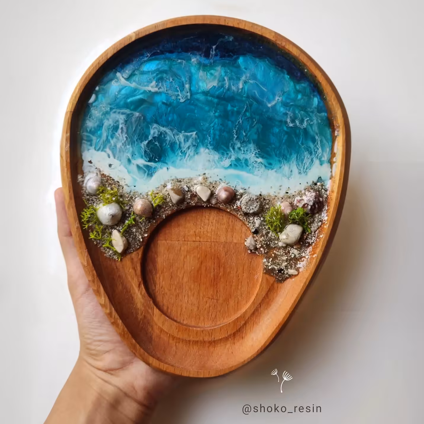 زیرلیوانی دریایی چوبی رزینی