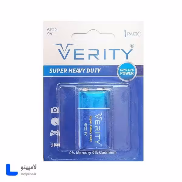باتری کتابی وریتی VERITY 9V مدل 6F22