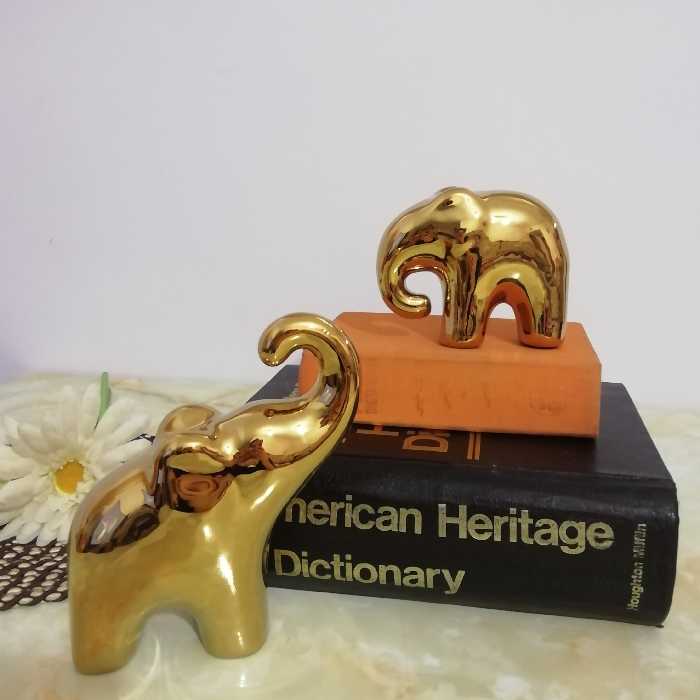 مجسمه ست دوتایی فیل سر بالا  و سر  پایین