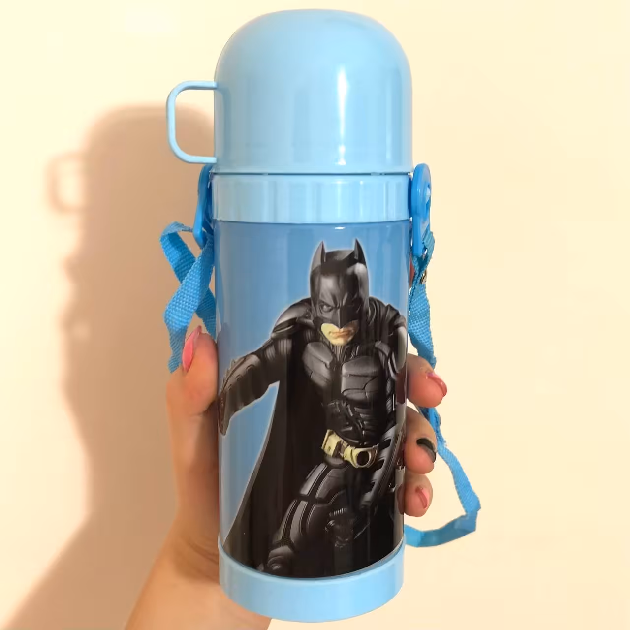 قمقمه آب لیوان دار بچگانه پسرانه طرح بتمن 