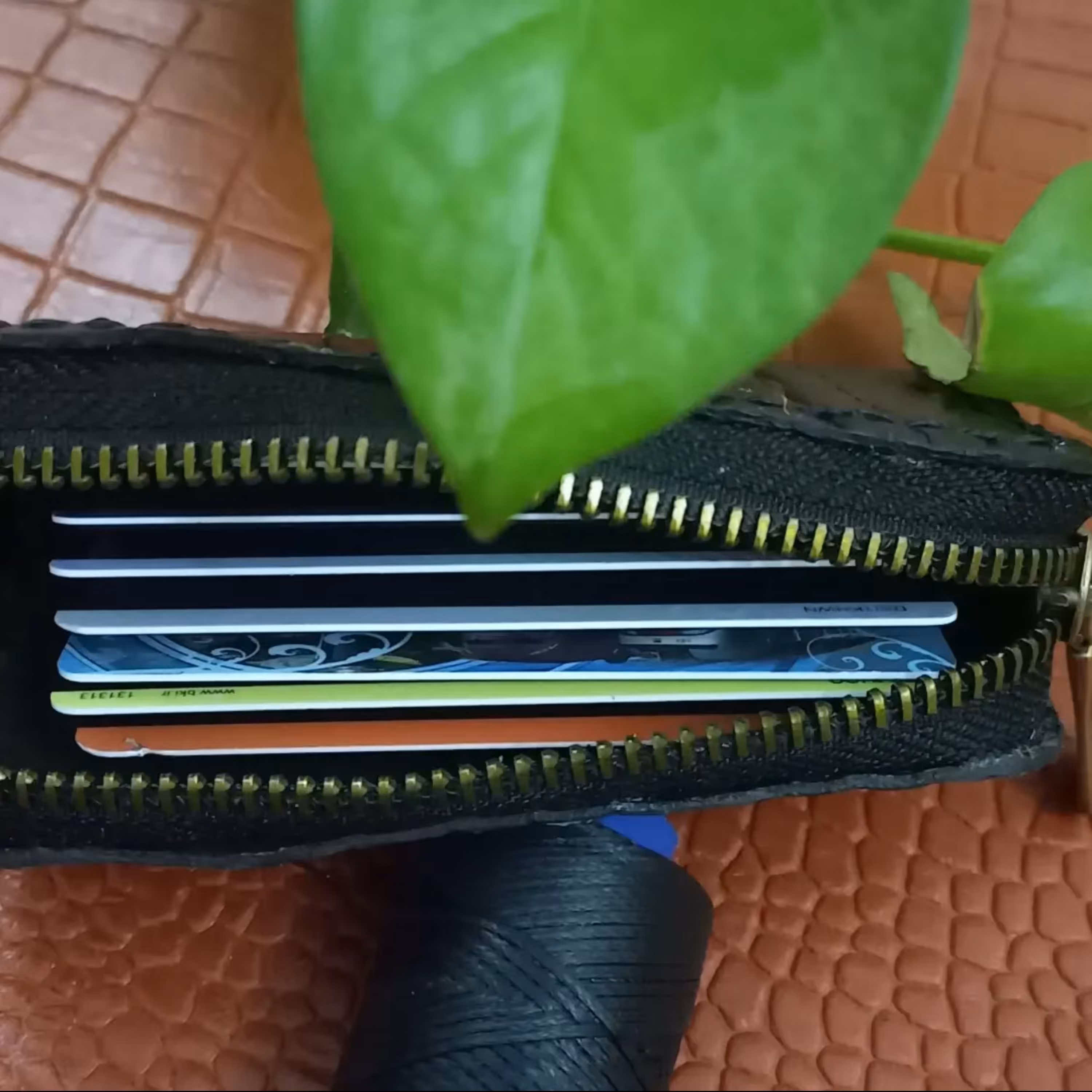 کیف کارت چرم طبیعی گاوی