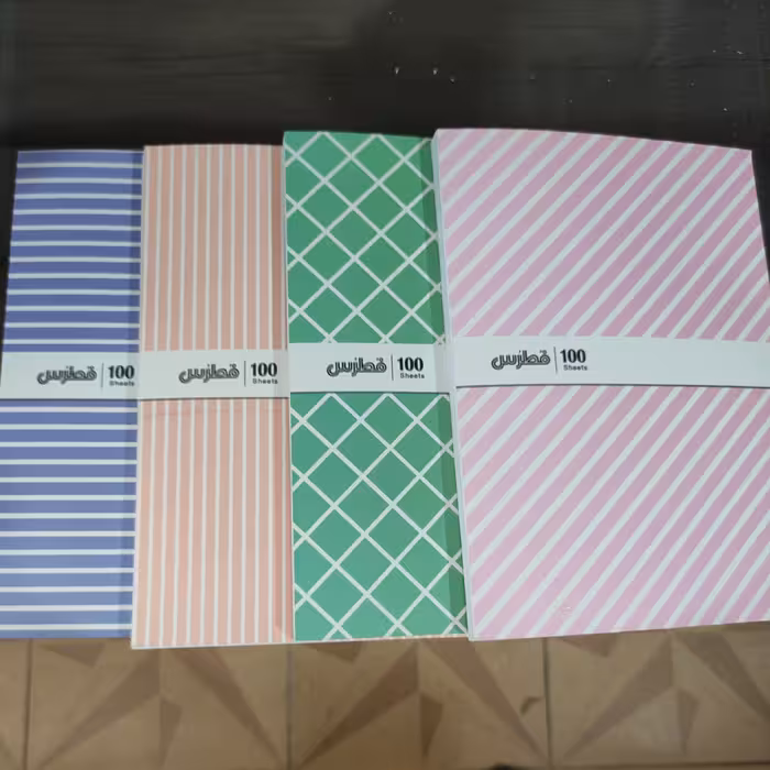 دفتر تک خط 100برگ ته چسب جلد گلاسه فطرس