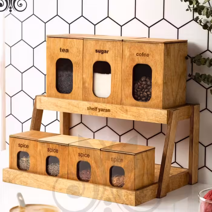 پاسماوری چوبی_پاسماوری7تیکه بهمراه استند