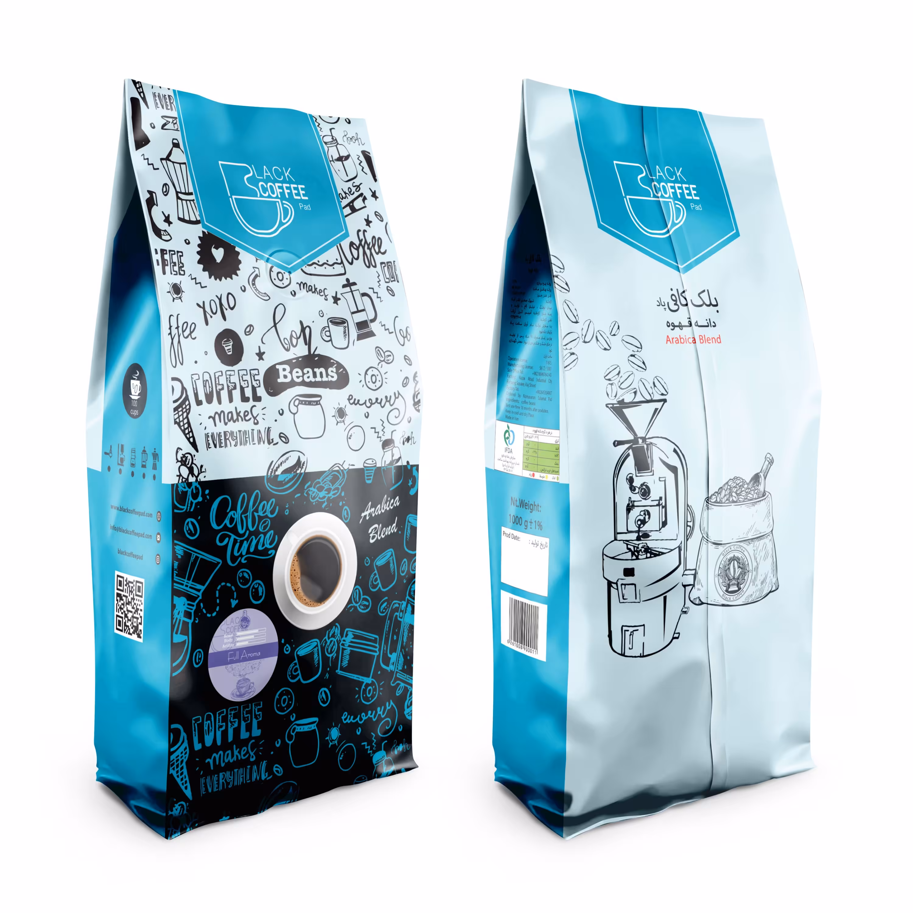 دانه قهوه فول آروما  1کیلو گرم Full Aroma Coffee Beans  بلک کافی یک کیلوگرم