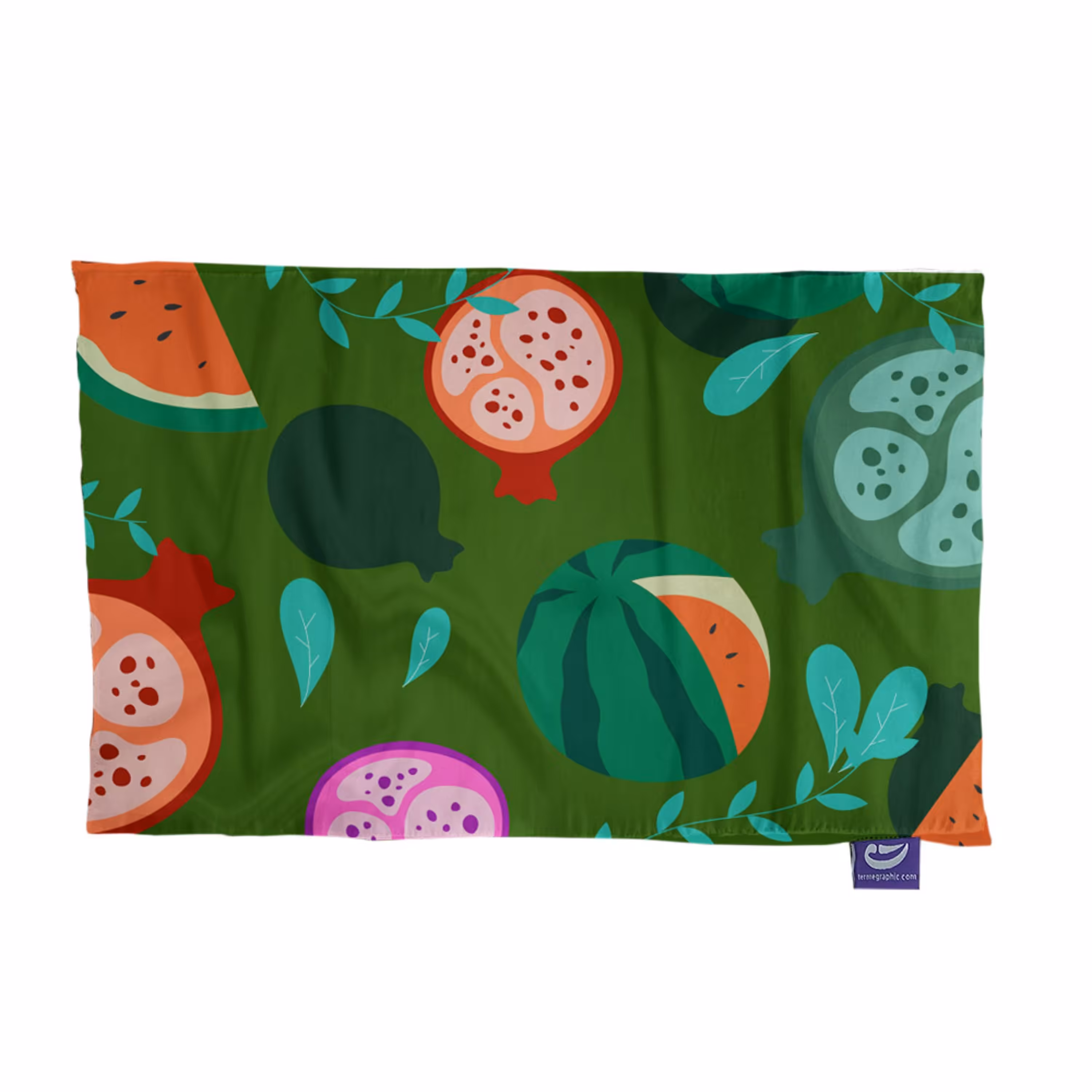 پارچه کادویی ترمه طراحان ایده مدل انار و هندونه یلدا (سبز)کد cfp1743