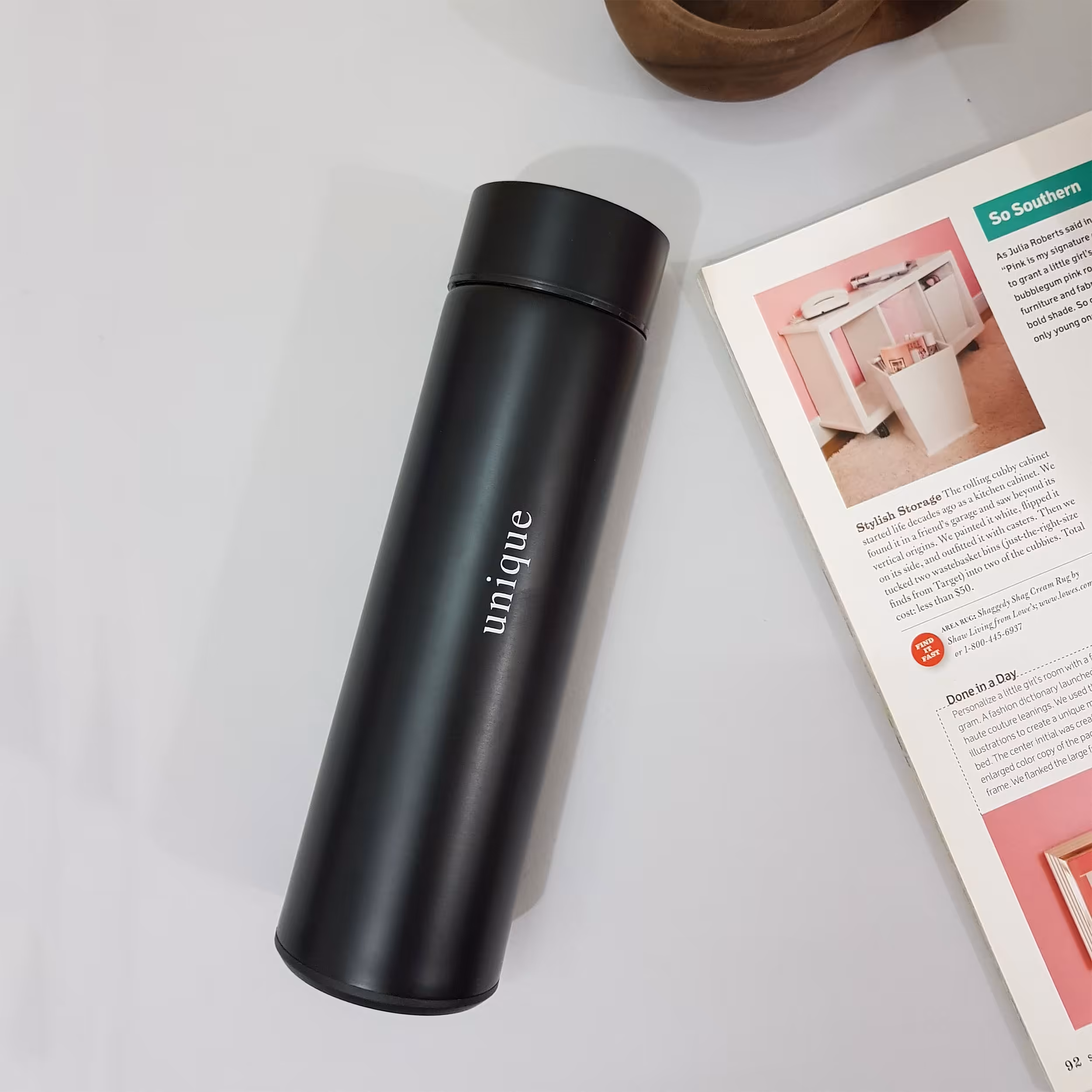 فلاسک هوشمند دیجیتالی  یونیک  0.5لیتر درجه دار  نگهدارنده مایعات گرم و سرد مشکی