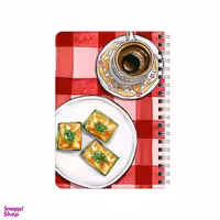 دفترچه یادداشت بامبیلیپ مدل چوبی طرح عصرونه چای و باقلوا کد 6441279