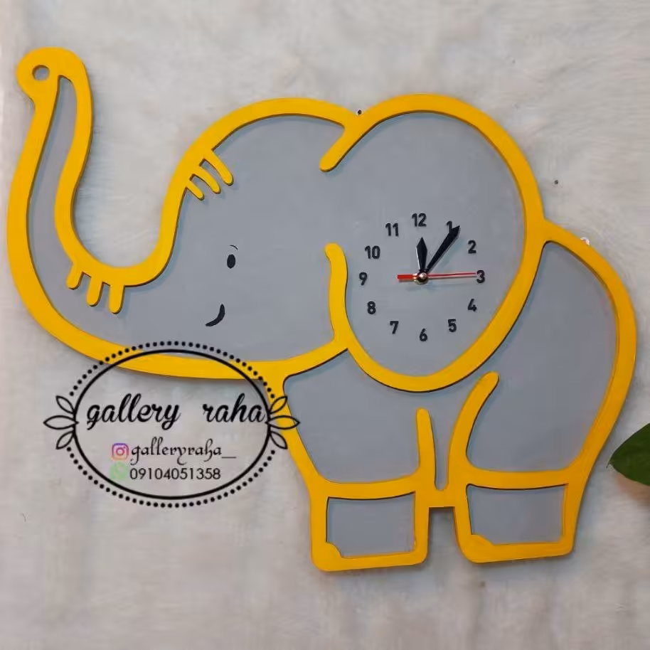 ساعت دیواری طرح فیل