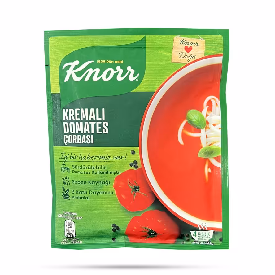 سوپ آماده گوجه فرنگی کنور همراه خامه مدل KREMALI DOMATES حجم 69 گرم