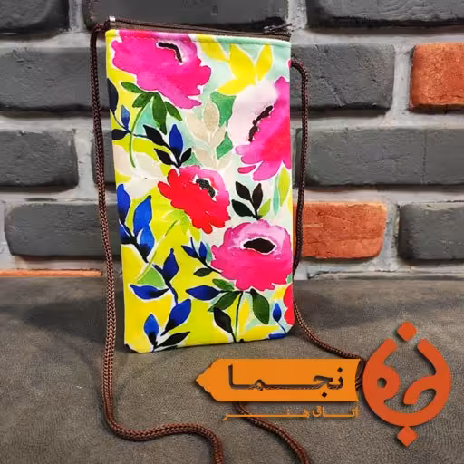 کیف موبایل مخمل کوبیده طرح گل کد D17