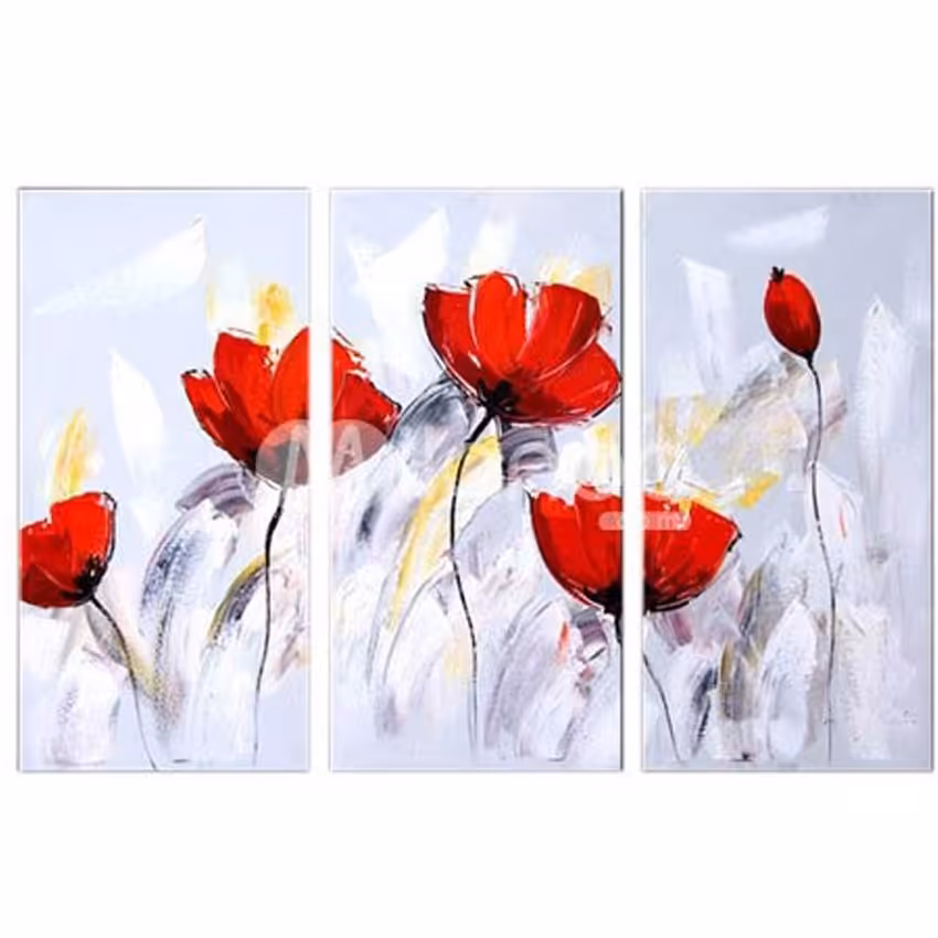 تابلوی لاله قرمز سه تیکه