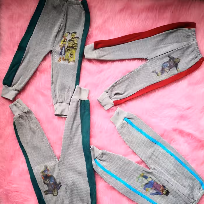 شلوار راحتی بچگانه پسرانه ودخترانه قد40تا60مناسب سن 5ماه تا 4ساله جنس نخ پنبه طرح دار قد از کمر تا مچ پا 40-45-50-55-60