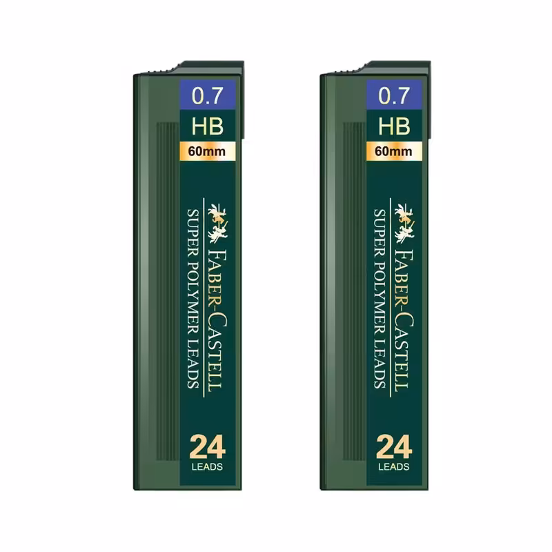 نوک مداد نوکی 0.7 میلی متری فابر کاستل مدل Super Polymer HB بسته دو عددی