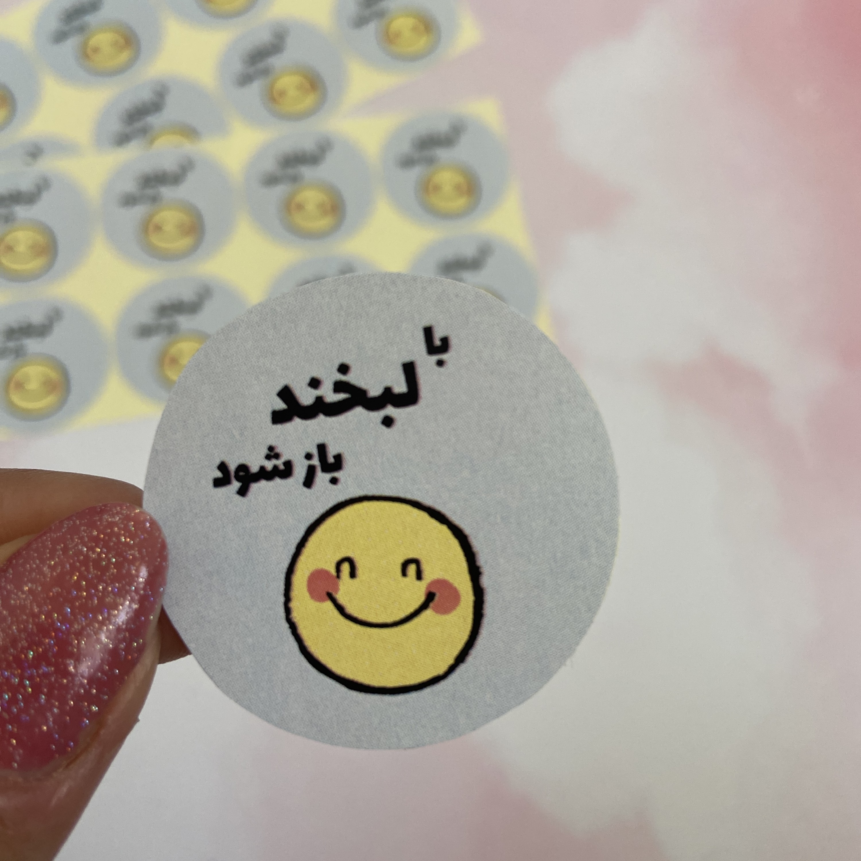 لیبل فروشگاهی فانتزی 24 عددی بسته بندی محصولات سایز 4 سانت