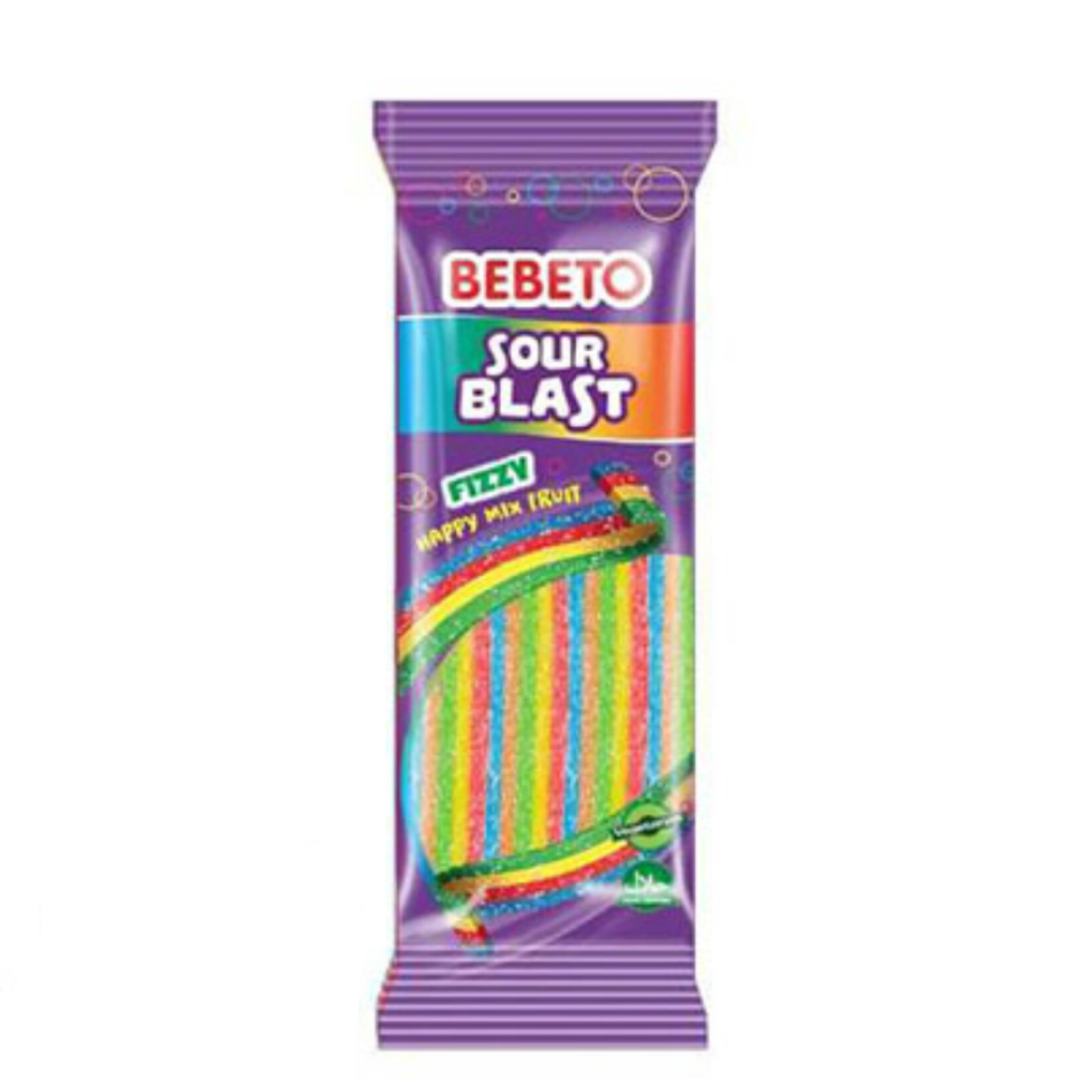 پاستیل ترش نواری میوه ای شکری ببتو ترکیه (180 گرم) BEBETO