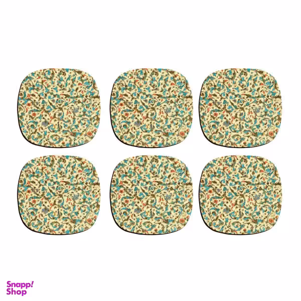 زیر لیوانی ترمه طراحان ایده مدل بافت گلبرگ کد cfp026 بسته شش عددی