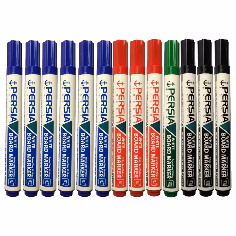 ماژیک وایت برد پرشیا مدل سر تخت کد 450 بسته 12 عددی