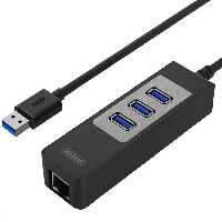 هاب USB30 سه پورت همراه پورت شبکه یونیتک مدل Y-3045C