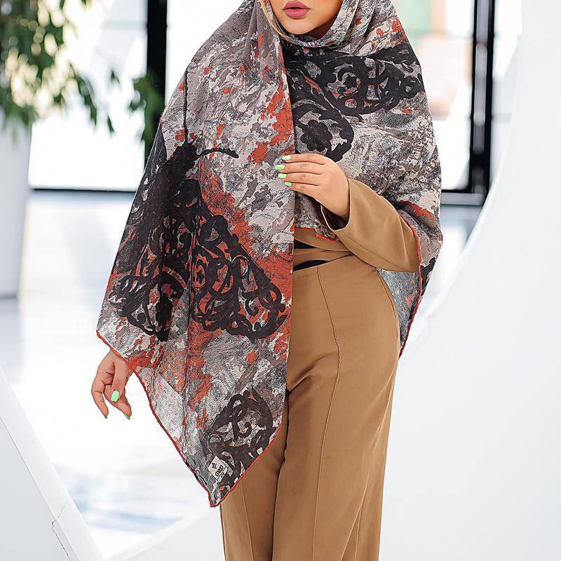 روسری نخی ژاکار دست دوز