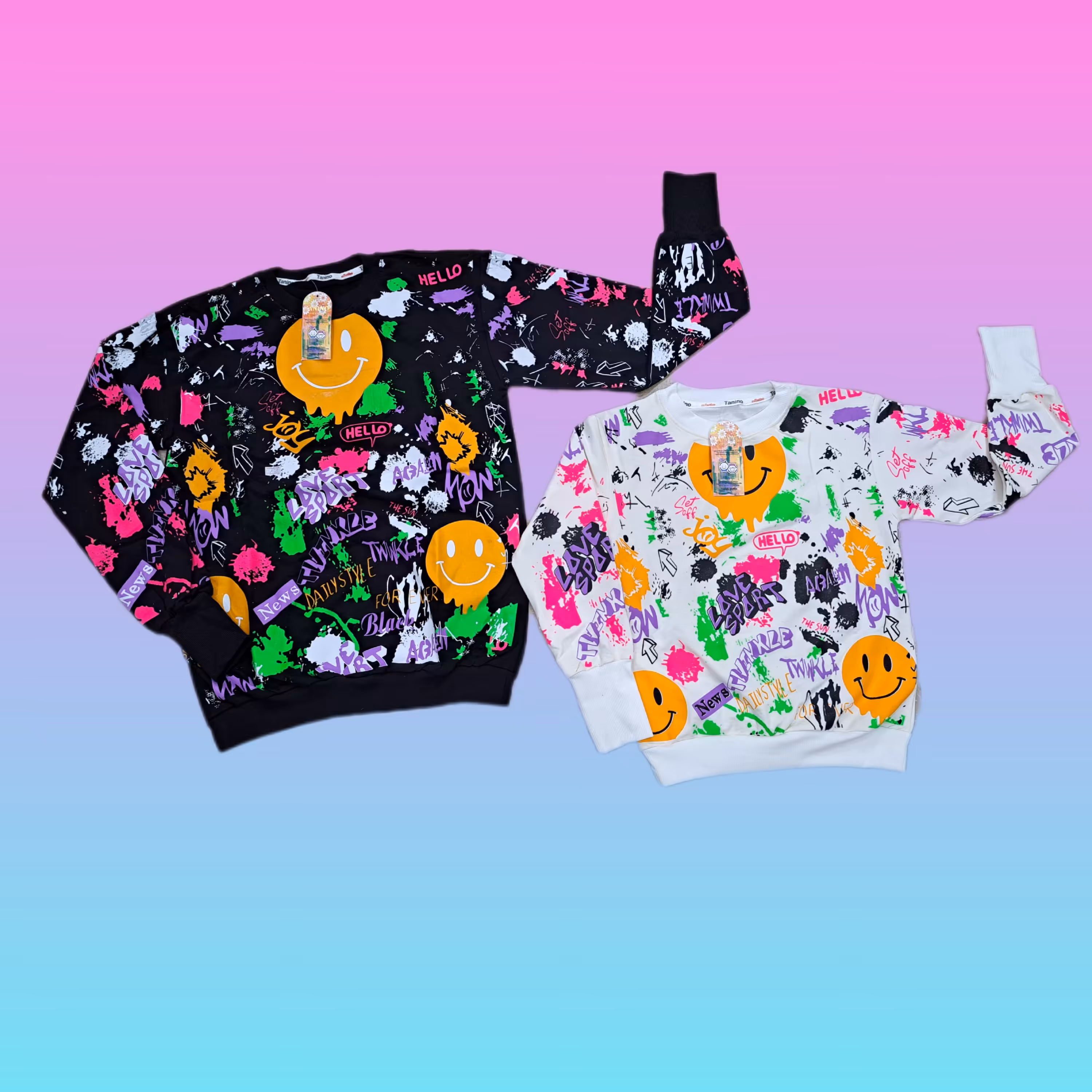 بلوز آستین دار چاپ دار بچگانه، مدل آستین فینگردار