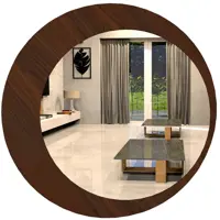 آینه آتریکس مدل walnut کد MD343سایز 60 سانتیمتر 