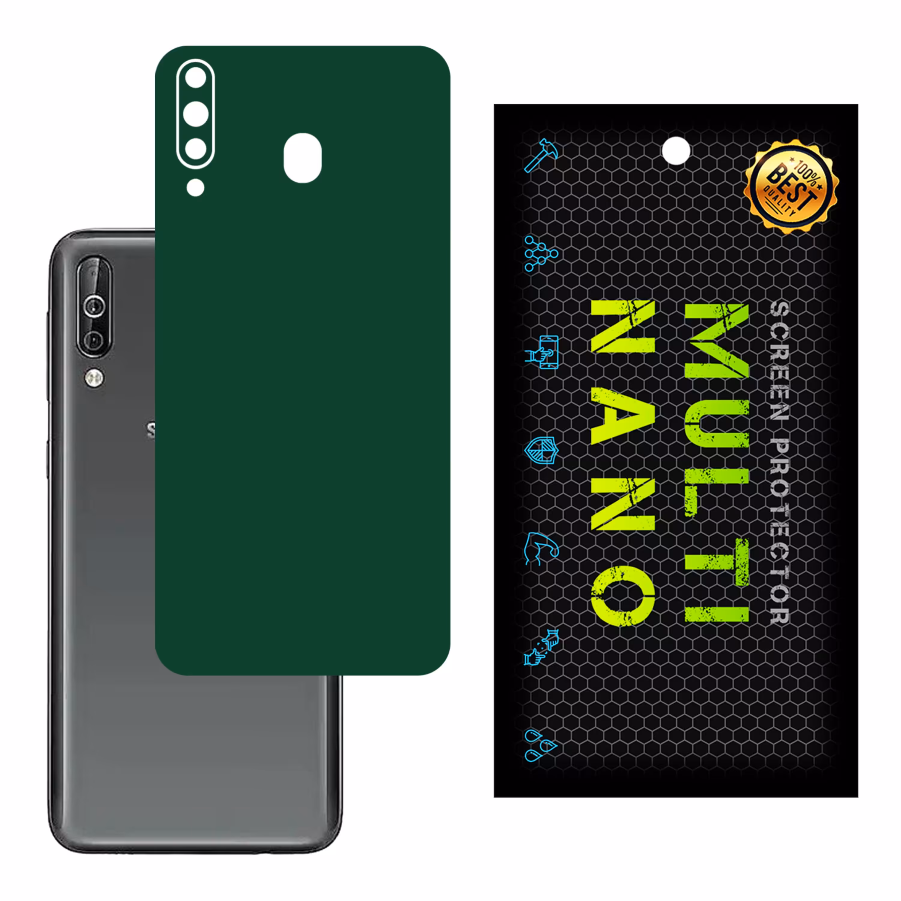 برچسب پوششی MultiNano مدل X-F1M-Green برای پشت موبایل سامسونگM30