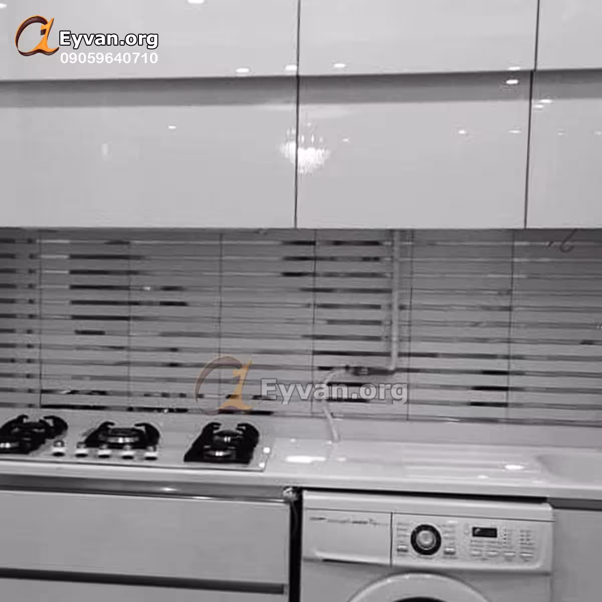 بین کابینتی سفید نقره ای  چسبدار کد 20444