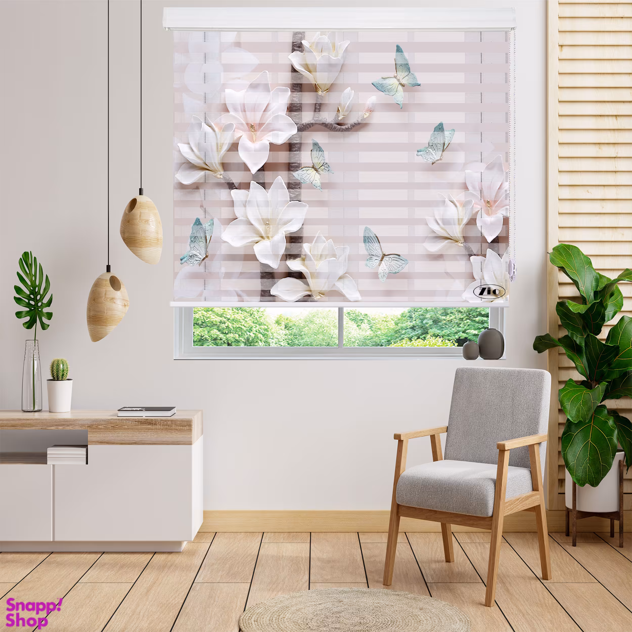 پرده زبرا زیو مدل 3D-1108 سایز 100x150 سانتی متر