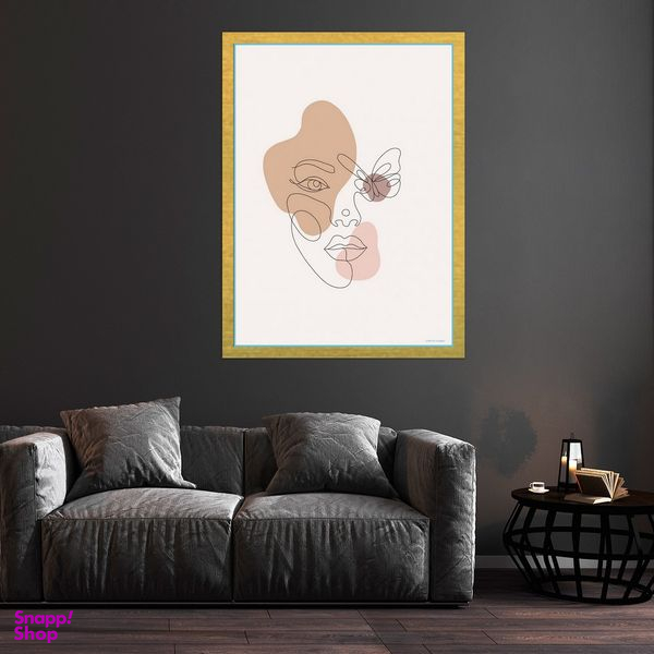 تابلو بکلیت طرح نقاشی مینیمال چهره مدل قاب شاسی T-S9939