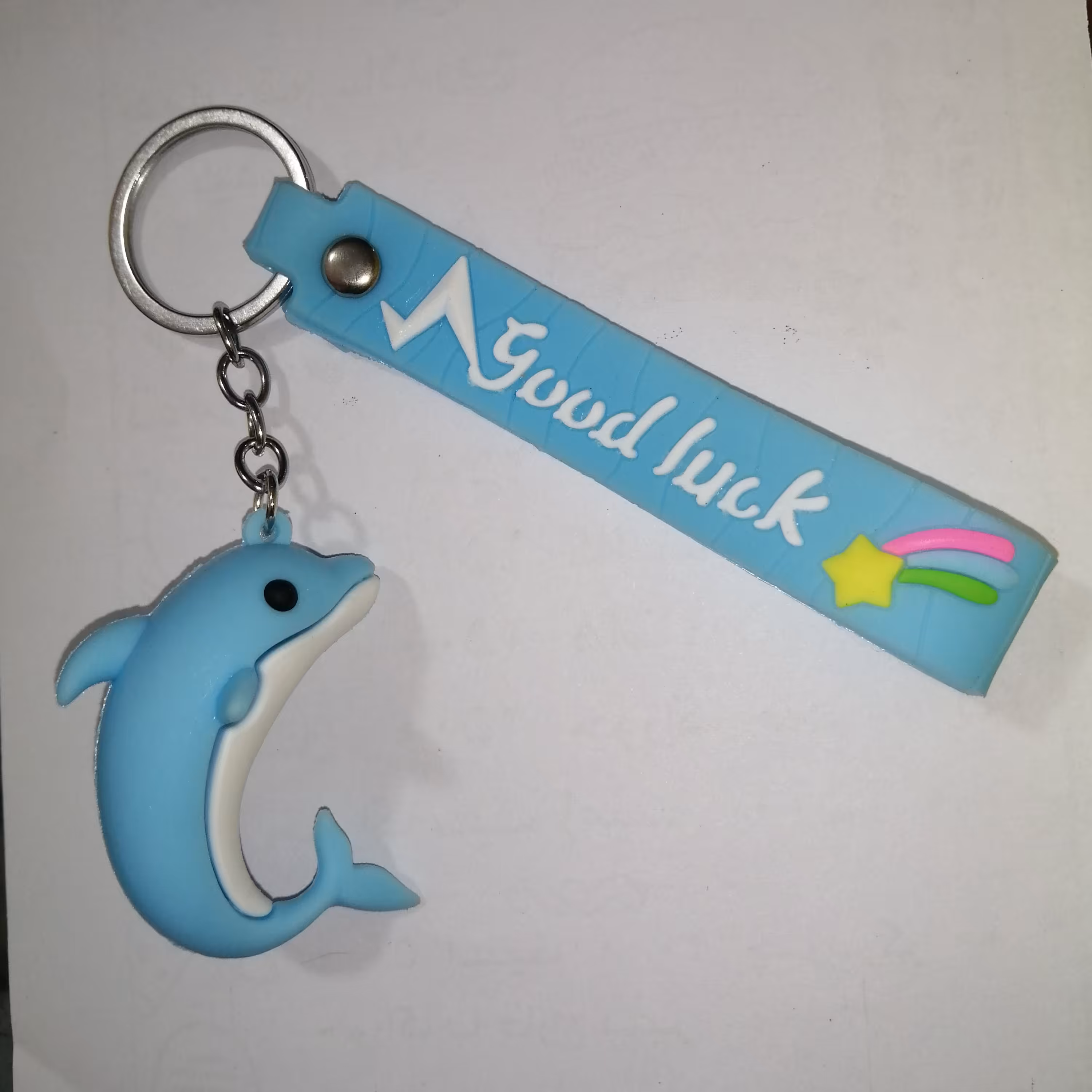 دسته کلید جا سوییچی فانتزی رنگ آبی طرح دلفین