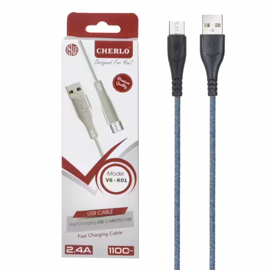 کابل شارژ 1.1 متری فست اندروید چرلو مدل V8-K01