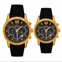 ساعت مچی ست زنانه ومردانه کرنوگراف چرم رومانسون مدل 83123