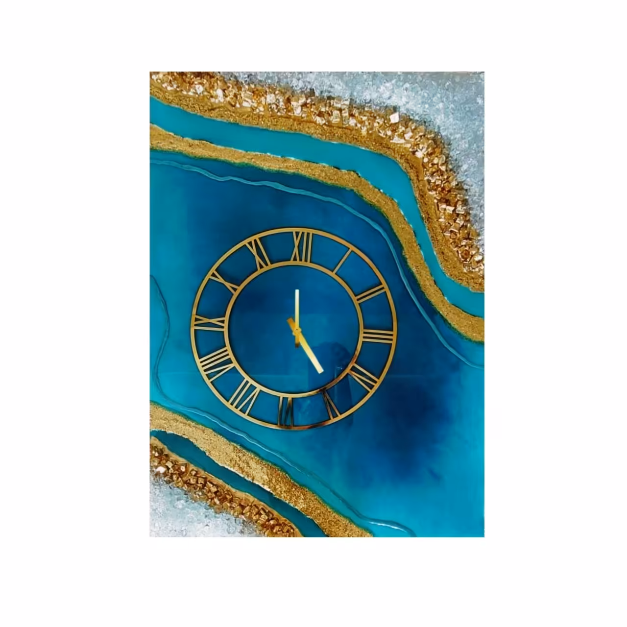 ساعت دیواری رزینی مدل کریستال طرح عمودی