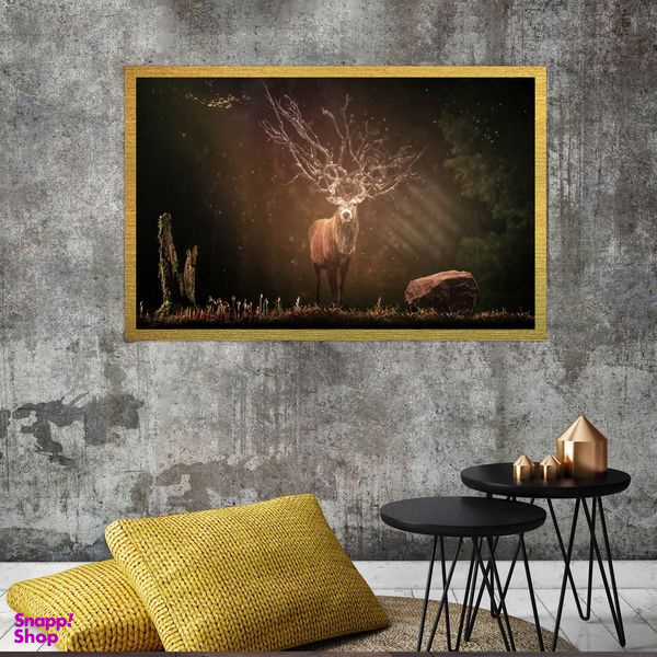 تابلو بکلیت طرح حیات وحش و گوزن مدل قاب شاسی T-S7433