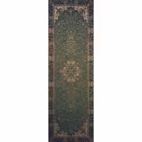 رومیزی رانر ترمه ابریشم  کد TRRA65  نفیس  رنگ سبز تیره  آستر سبز تیره