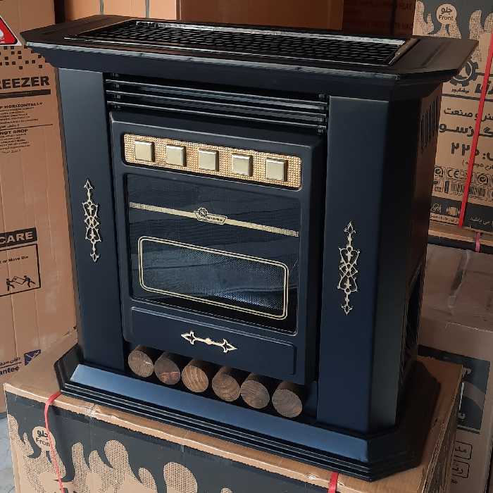 بخاری گازی طرح شومینه 22 هزار ایران شرق مدل بنیامین CH220 رنگ مشکی