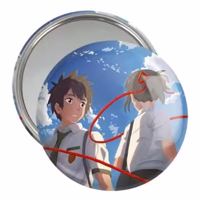 آینه جیبی خندالو مدل تاکی تاچیبانا و میتسویا میامیزو انیمه یورنیم Your Name کد 16246