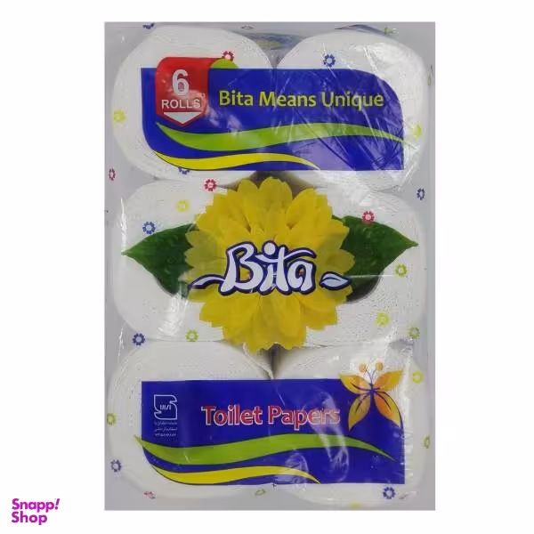 دستمال کاغذی بیتا مدل toilet papers بسته 6 عددی