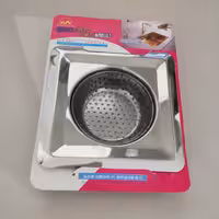 صافی سینک مربعی دو لبه استیل