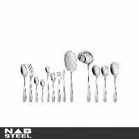 سرویس قاشق و چنگال ناب استیل 116 پارچه مدل امپریال استیل براق جعبه چوبی