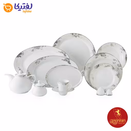 سرویس کلودیا پلاتینی چینی زرین شهرزاد 12 نفره 81 پارچه